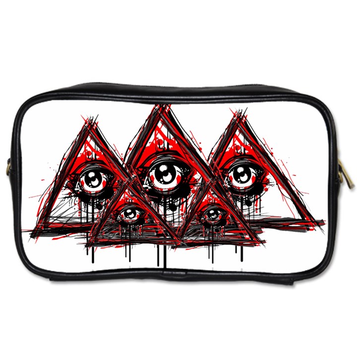 Red White pyramids Travel Toiletry Bag (Two Sides)