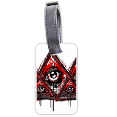 Red White Pyramids Luggage Tag (one Side) by teeship