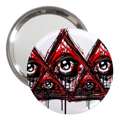 Red White Pyramids 3  Handbag Mirror by teeship