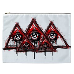 Red White Pyramids Cosmetic Bag (xxl) by teeship