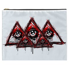 Red White Pyramids Cosmetic Bag (xxxl) by teeship