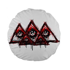 Red White Pyramids Standard 15  Premium Round Cushion 