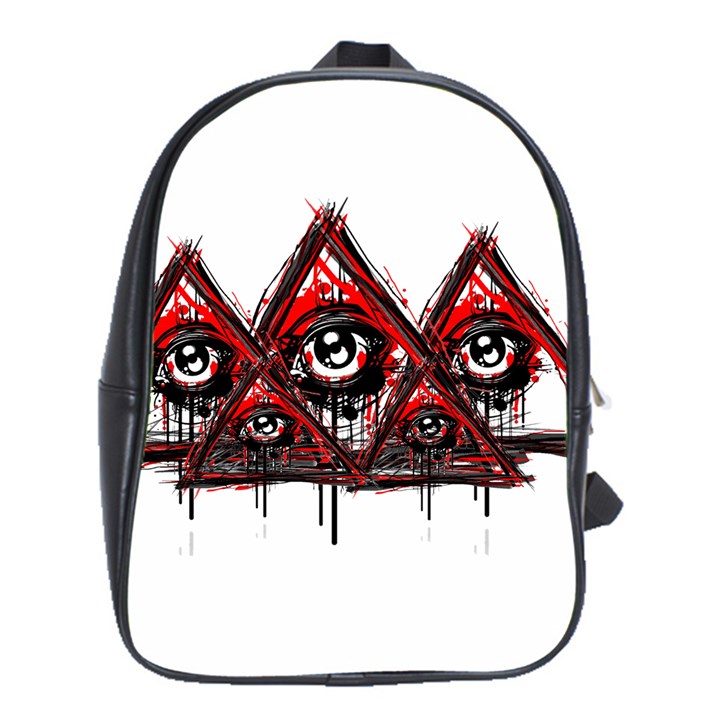 Red White pyramids School Bag (XL)