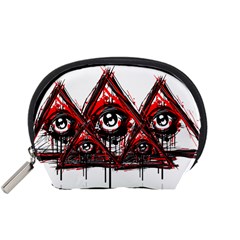 Red White Pyramids Accessory Pouch (small) by teeship