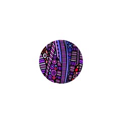 Stained Glass Tribal Pattern 1  Mini Button by KirstenStar