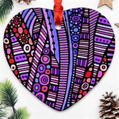 Stained Glass Tribal Pattern Heart Ornament by KirstenStar