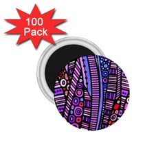 Stained Glass Tribal Pattern 1 75  Button Magnet (100 Pack) by KirstenStar