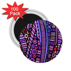 Stained Glass Tribal Pattern 2 25  Button Magnet (100 Pack) by KirstenStar