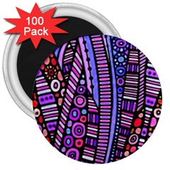 Stained Glass Tribal Pattern 3  Button Magnet (100 Pack) by KirstenStar