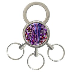 Stained Glass Tribal Pattern 3-ring Key Chain by KirstenStar