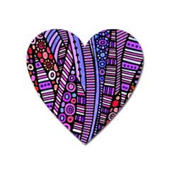 Stained Glass Tribal Pattern Magnet (heart) by KirstenStar