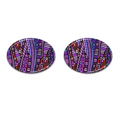 Stained Glass Tribal Pattern Cufflinks (oval) by KirstenStar