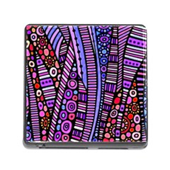 Stained Glass Tribal Pattern Memory Card Reader With Storage (square) by KirstenStar