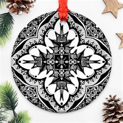 Doodle Cross  Round Ornament by KirstenStar