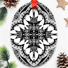 Doodle Cross  Oval Ornament by KirstenStar