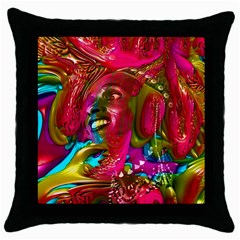 Music Festival Black Throw Pillow Case by icarusismartdesigns