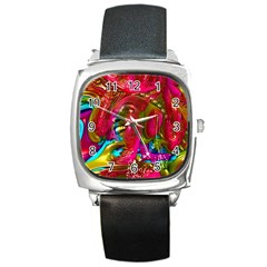 Music Festival Square Leather Watch by icarusismartdesigns