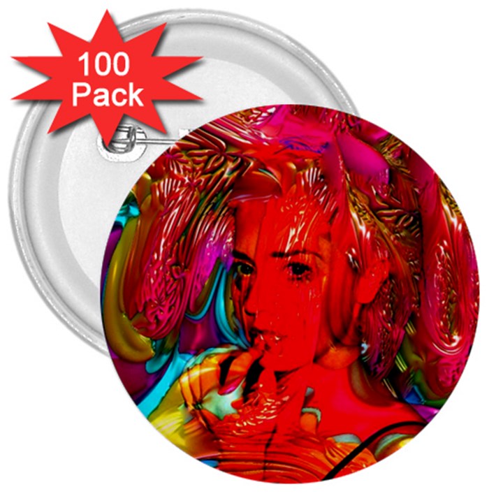 Mardi Gras 3  Button (100 pack)