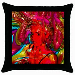 Mardi Gras Black Throw Pillow Case by icarusismartdesigns