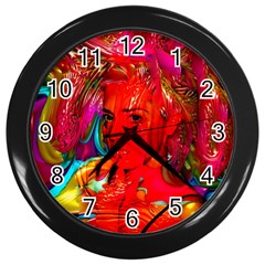 Mardi Gras Wall Clock (black) by icarusismartdesigns