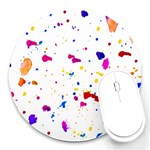 Multicolor Splatter Abstract Print 8  Mouse Pad (Round) Front