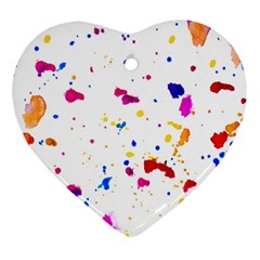 Multicolor Splatter Abstract Print Heart Ornament