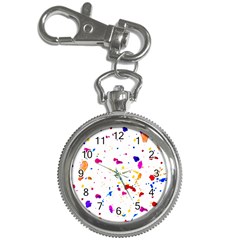 Multicolor Splatter Abstract Print Key Chain Watch