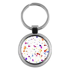 Multicolor Splatter Abstract Print Key Chain (Round)