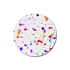 Multicolor Splatter Abstract Print Drink Coasters 4 Pack (Round)