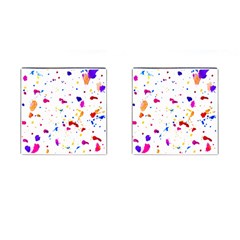 Multicolor Splatter Abstract Print Cufflinks (Square)