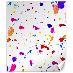 Multicolor Splatter Abstract Print Canvas 8  x 10  (Unframed)