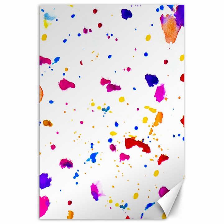 Multicolor Splatter Abstract Print Canvas 20  x 30  (Unframed)