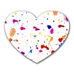 Multicolor Splatter Abstract Print Mouse Pad (Heart)