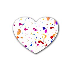 Multicolor Splatter Abstract Print Drink Coasters (heart) by dflcprints