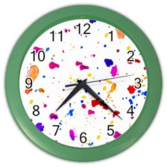 Multicolor Splatter Abstract Print Wall Clock (Color)