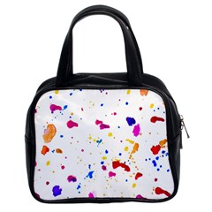 Multicolor Splatter Abstract Print Classic Handbag (Two Sides)