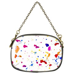 Multicolor Splatter Abstract Print Chain Purse (One Side)