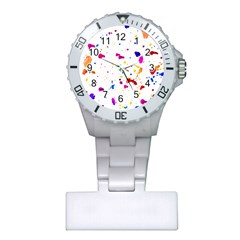 Multicolor Splatter Abstract Print Nurses Watch