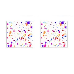 Multicolor Splatter Abstract Print Cufflinks (square) by dflcprintsclothing