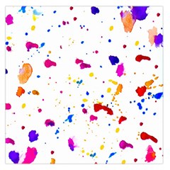 Multicolor Splatter Abstract Print Large Satin Scarf (square) by dflcprintsclothing