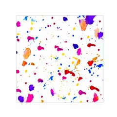 Multicolor Splatter Abstract Print Small Satin Scarf (square) by dflcprintsclothing