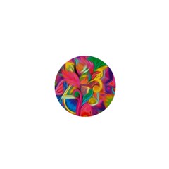 Colorful Floral Abstract Painting 1  Mini Button Magnet by KirstenStar