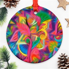 Colorful Floral Abstract Painting Round Ornament by KirstenStar