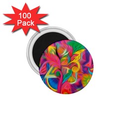 Colorful Floral Abstract Painting 1 75  Button Magnet (100 Pack) by KirstenStar