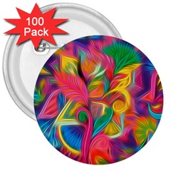 Colorful Floral Abstract Painting 3  Button (100 Pack) by KirstenStar