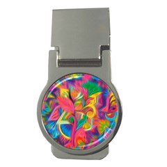 Colorful Floral Abstract Painting Money Clip (round) by KirstenStar