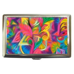 Colorful Floral Abstract Painting Cigarette Money Case by KirstenStar