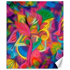 Colorful Floral Abstract Painting Canvas 8  X 10  (unframed) by KirstenStar