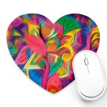 Colorful Floral Abstract Painting Mouse Pad (Heart) Front