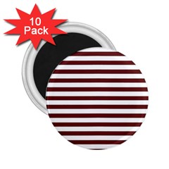 Marsala Stripes 2 25  Button Magnet (10 Pack) by ElenaIndolfiStyle